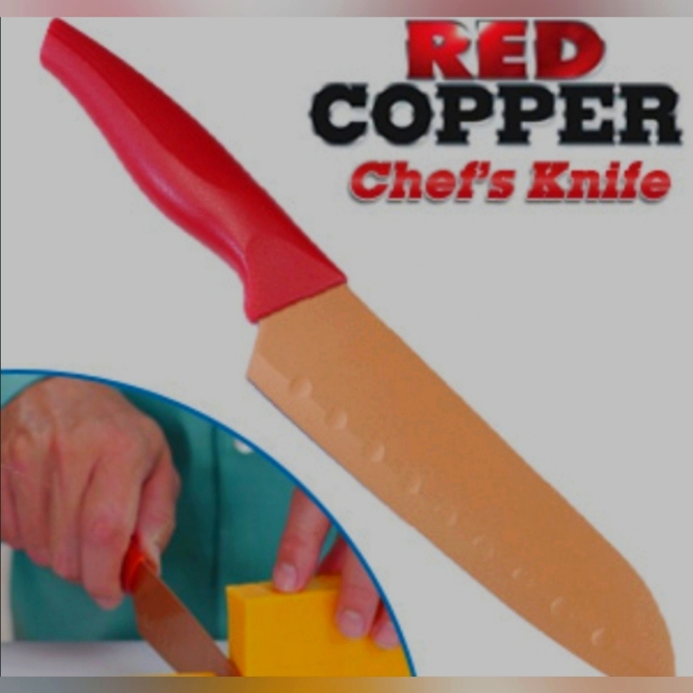New The Red Copper Chef's Knife is a 7-inch meal prep solution. Made of incredib
